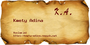 Kmety Adina névjegykártya